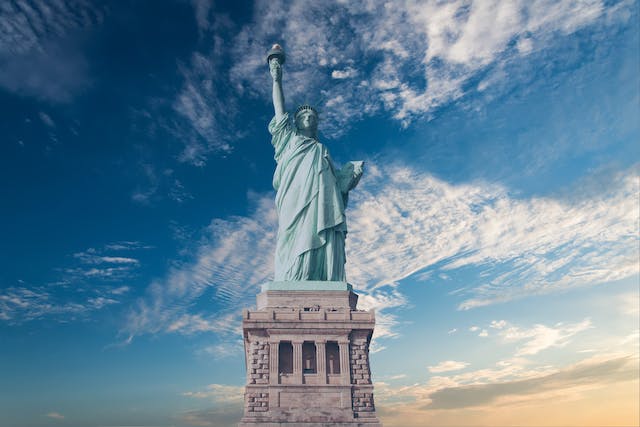 Die Freiheitsstatue in New York.