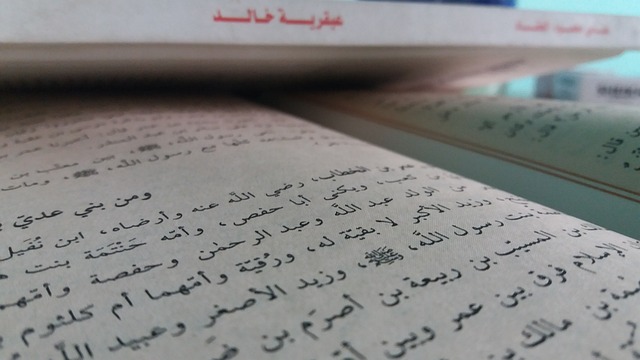 Arabische Schrift in einem Buch.
