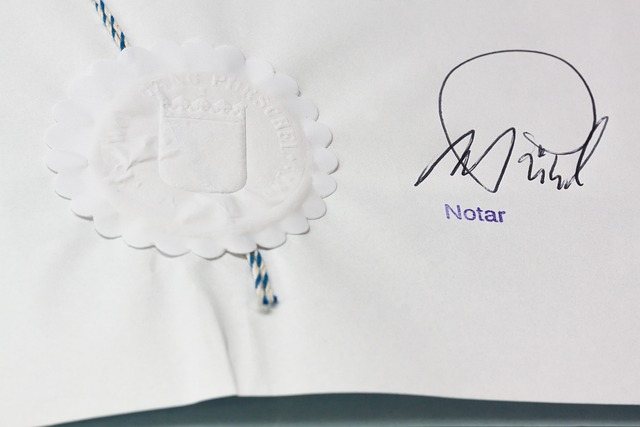 A document with a notary’s signature and seal.
