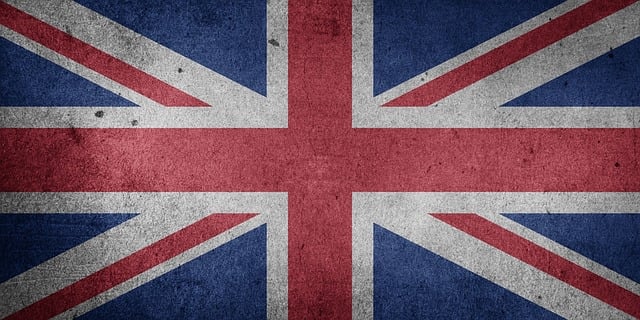 Close-up view of the UK flag.